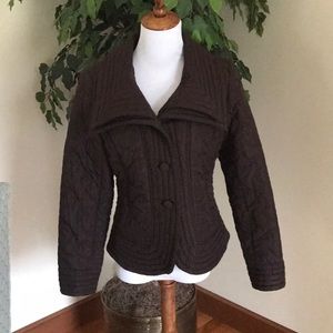 Boutique, beautiful chocolate brown quilted jacket